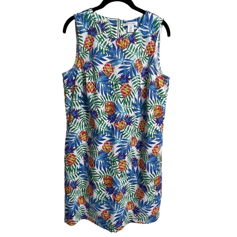 Tabitha Webb‎ Pineapple Print Dress Size 8 – Colorful Tropical Summer Style